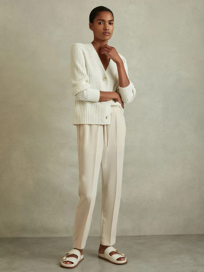 Women Reiss Pants Hailey Pull On Trousers Cream