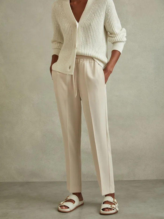 Women Reiss Pants Hailey Pull On Trousers Cream
