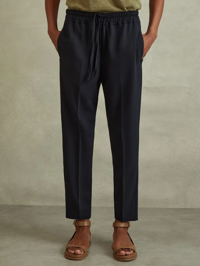 Women Reiss Pants Hailey Pull On Trousers Navy