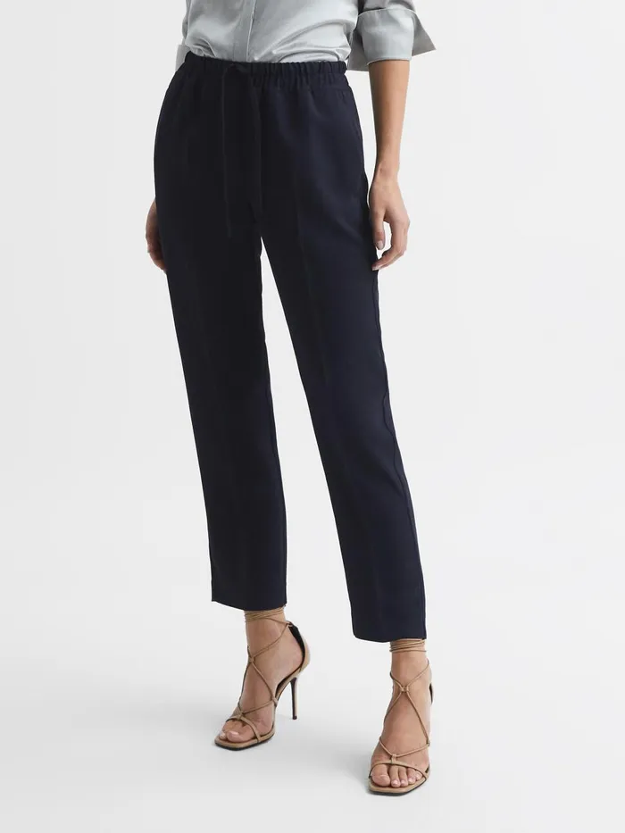 Women Reiss Pants Hailey Pull On Trousers Navy