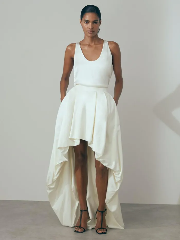 Women Reiss Skirts Eden High Low Bridal Skirt Ivory