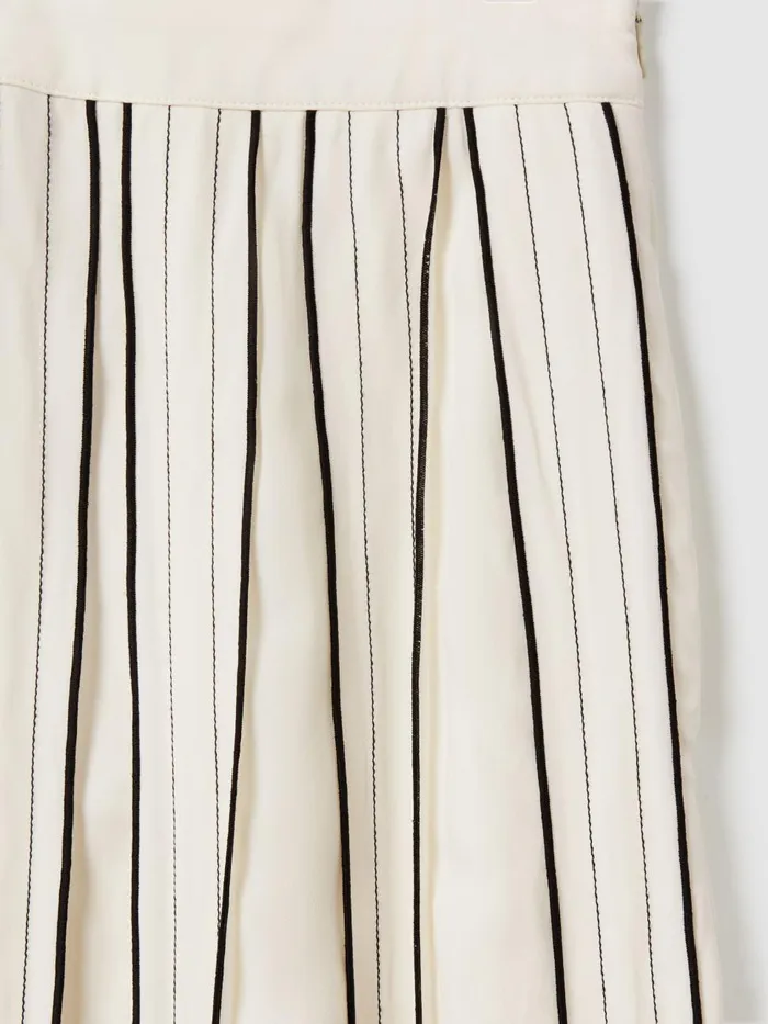 Women Reiss Skirts Tara Contrast Ruffle Midi Skirt Cream