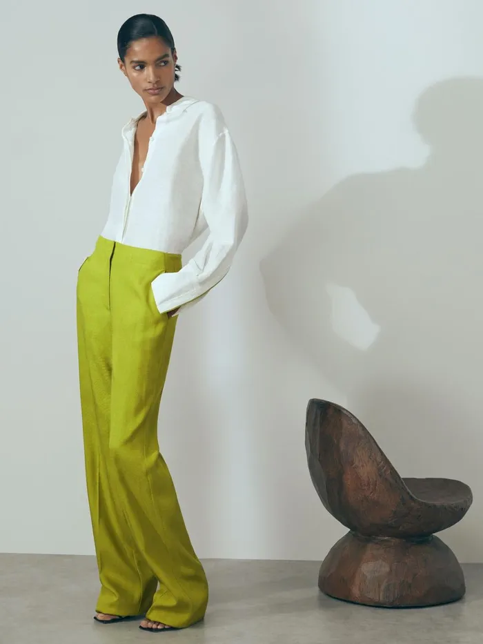 Women Reiss Suits and Tailoring Italian Textured Slim Flared Suit Trousers Green Women Reiss Suits and Tailoring Italian Textured Slim Flared Suit Trousers Green