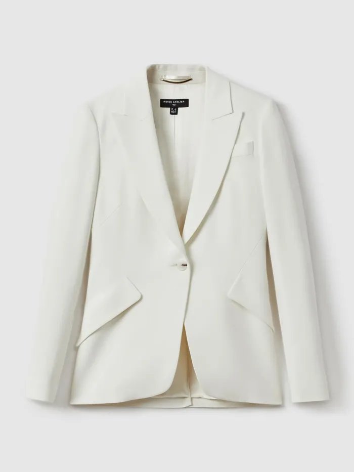 Women Reiss Suits and Tailoring Slim Fit Suit Blazer Ivory