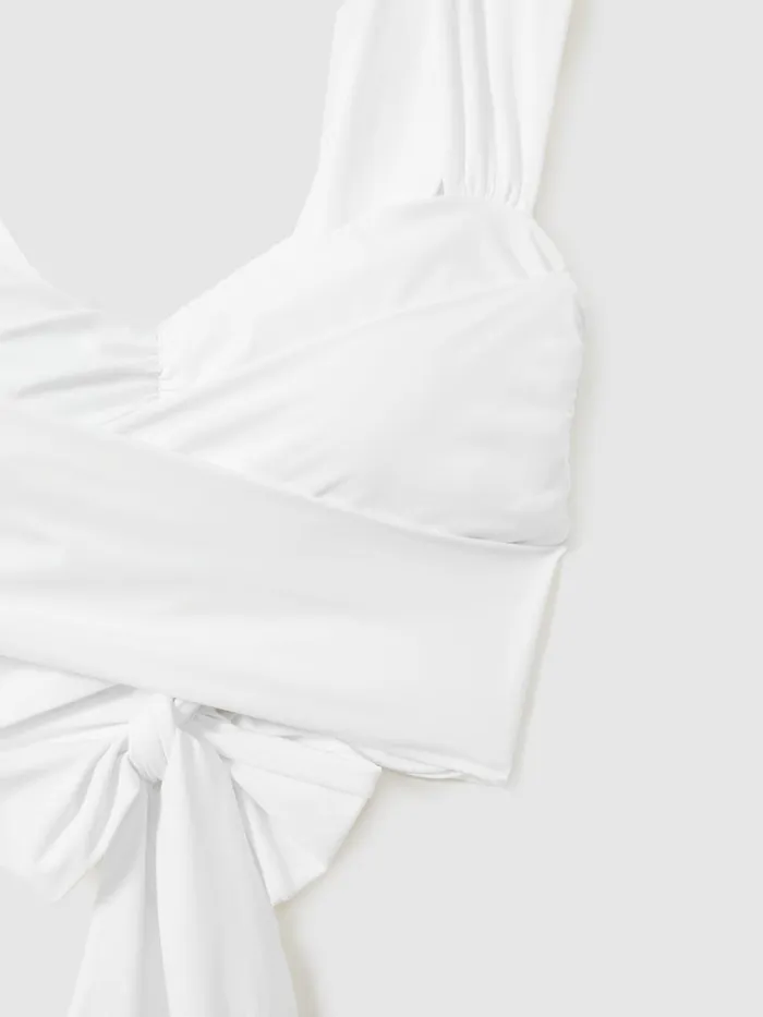 Women Reiss Swimwear Cristina Wrap Design Bikini Top White