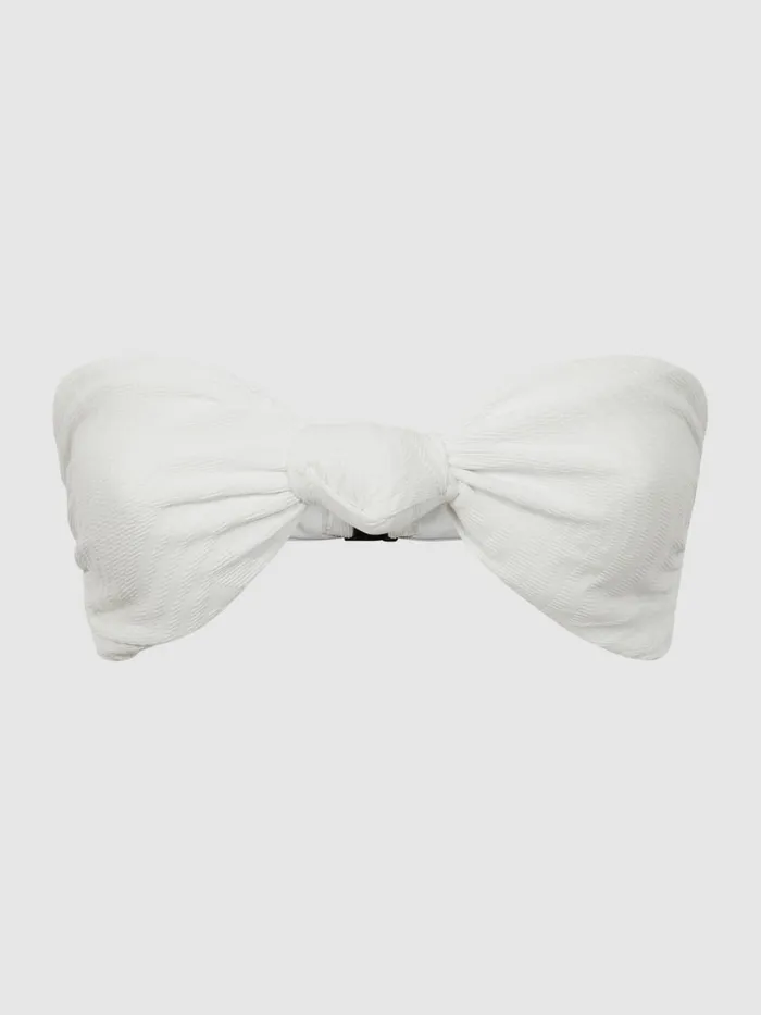 Women Reiss Swimwear Hunter FELLA Bandeau Knot Bikini Top Off White