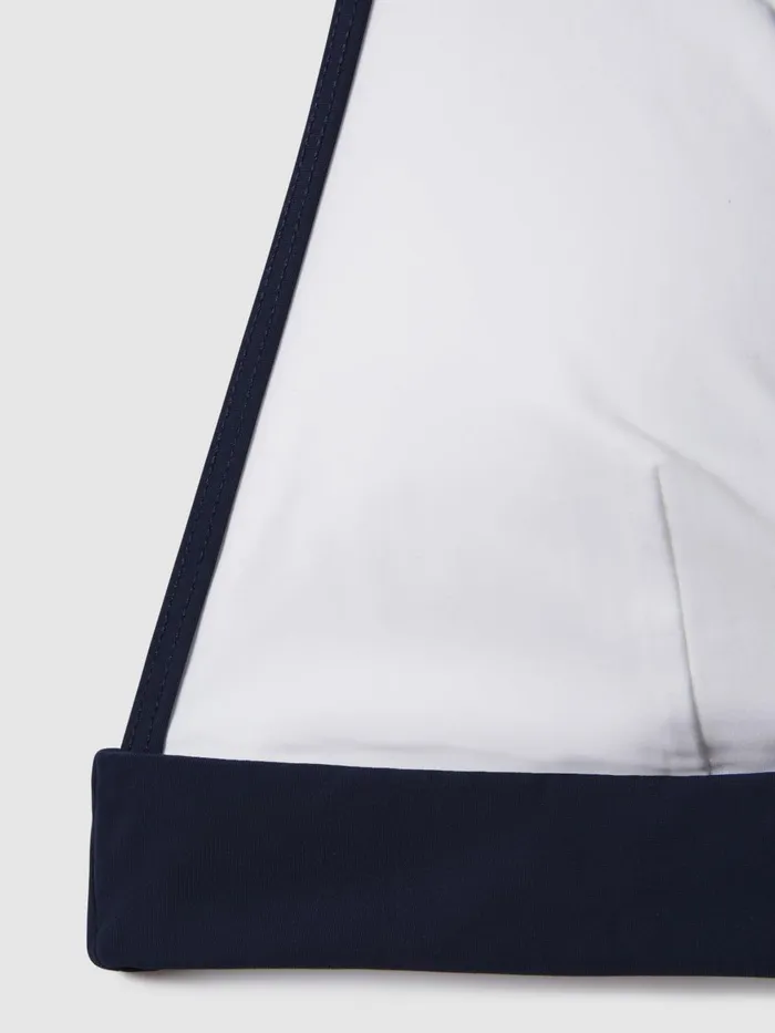 Women Reiss Swimwear Jessica Wide Strap Bikini Top Navywhite