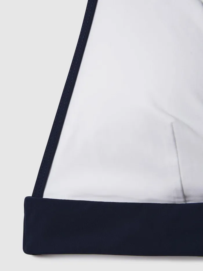 Women Reiss Swimwear Jessica Wide Strap Bikini Top Navywhite