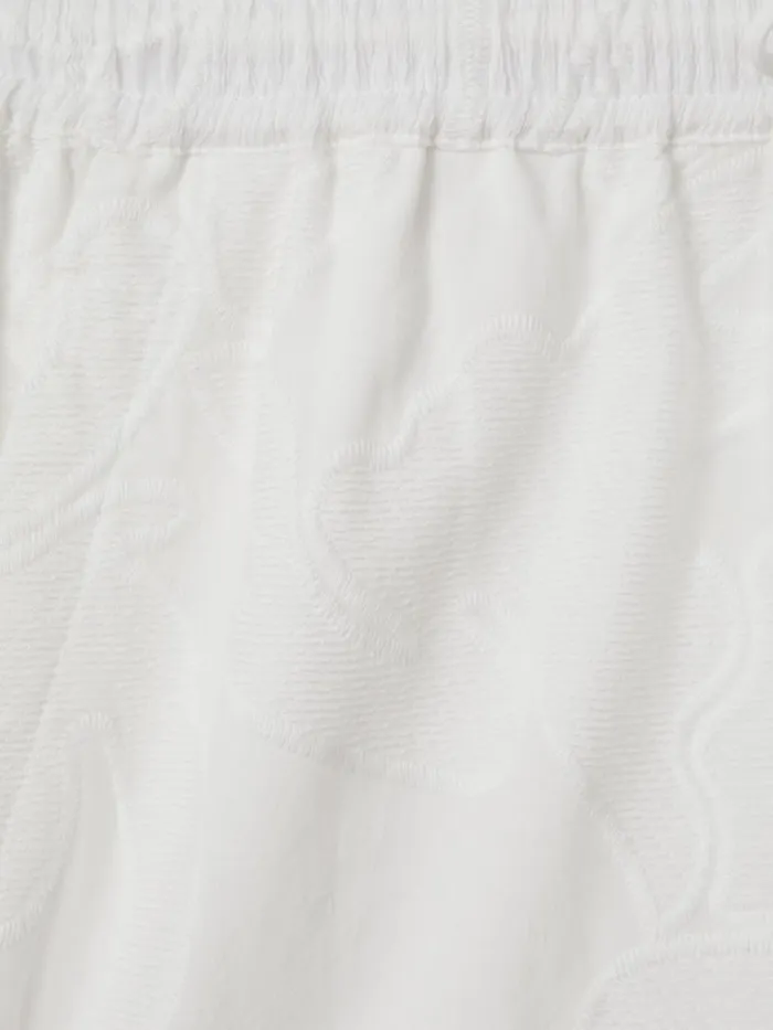 Women Reiss Swimwear Nia Cotton Embroidered Drawstring Shorts White