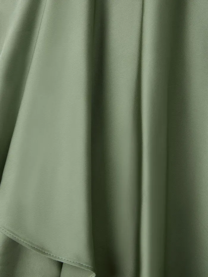 Women Reiss Tops Elsie Asymmetric Draped Blouse Green