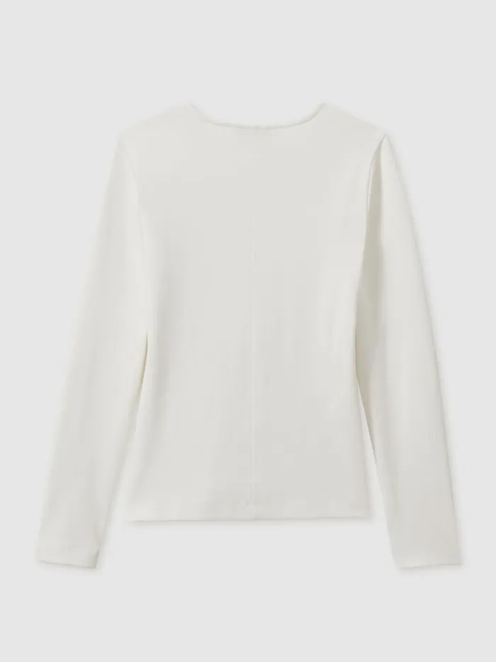 Women Reiss Tops Farrah Modal Blend VNeck Top Ivory