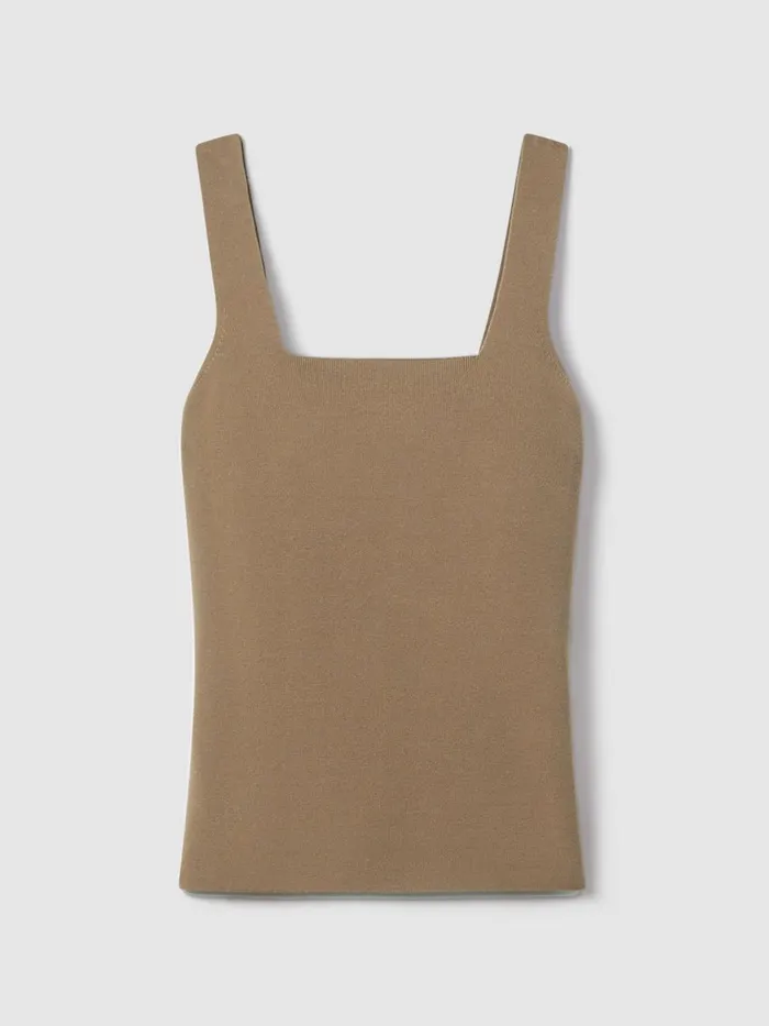 Women Reiss Vests Harper Knitted Square Neck Vest Mink