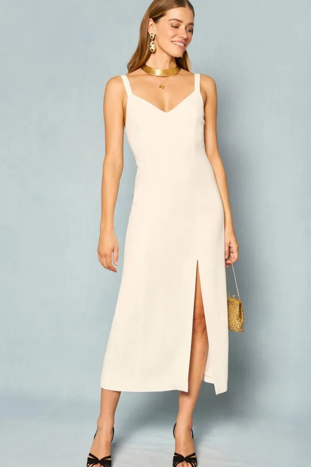 Women RIXO All Bridal Eli Midi Dress Ivory