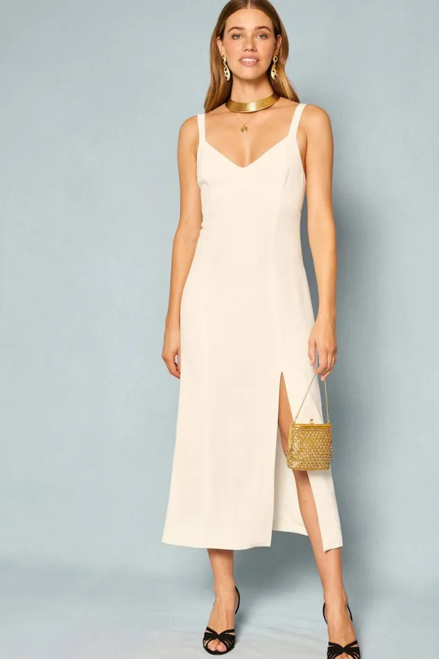Women RIXO All Bridal Eli Midi Dress Ivory