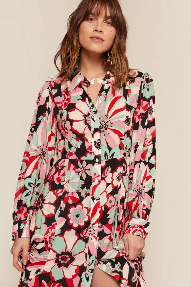 Women RIXO All Clothing Maddison Shirt Dress Parisian Daisy Multi