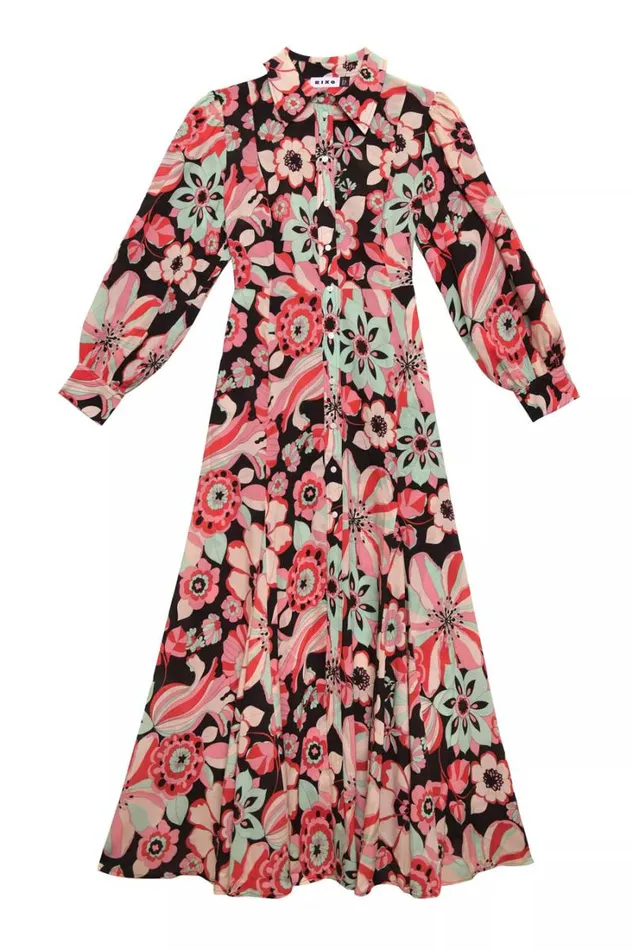 Women RIXO All Clothing Maddison Shirt Dress Parisian Daisy Multi