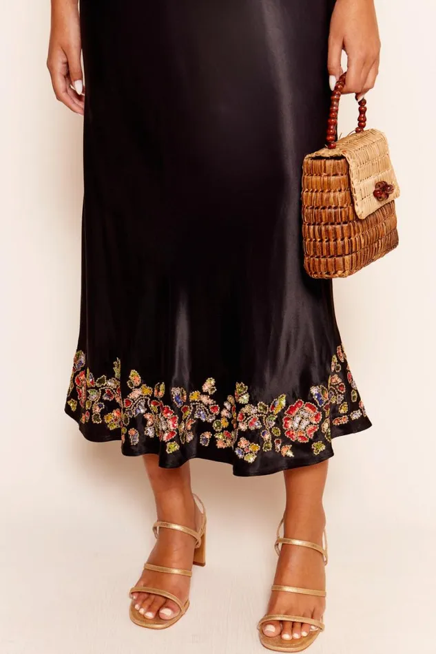 Women RIXO All Clothing Zadie Midi Dress Waterblossom Embellishment Black