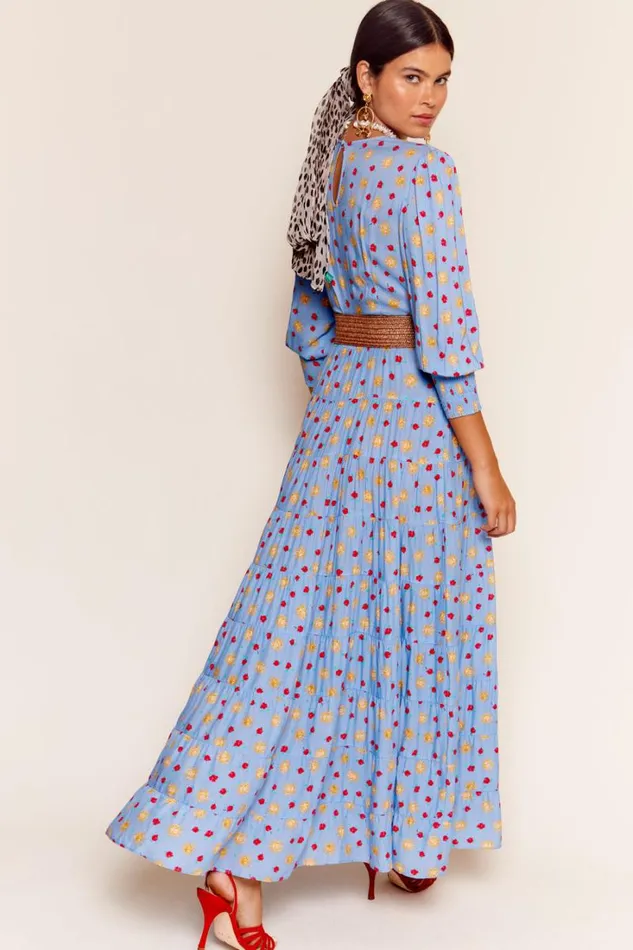 Women RIXO Dresses Kristen Midi Dress Sun Petal Serenity
