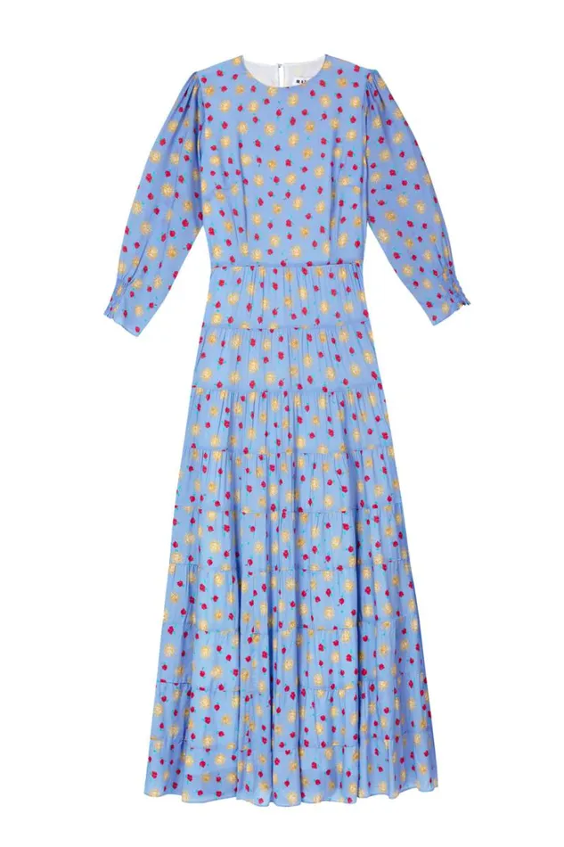 Women RIXO Dresses Kristen Midi Dress Sun Petal Serenity