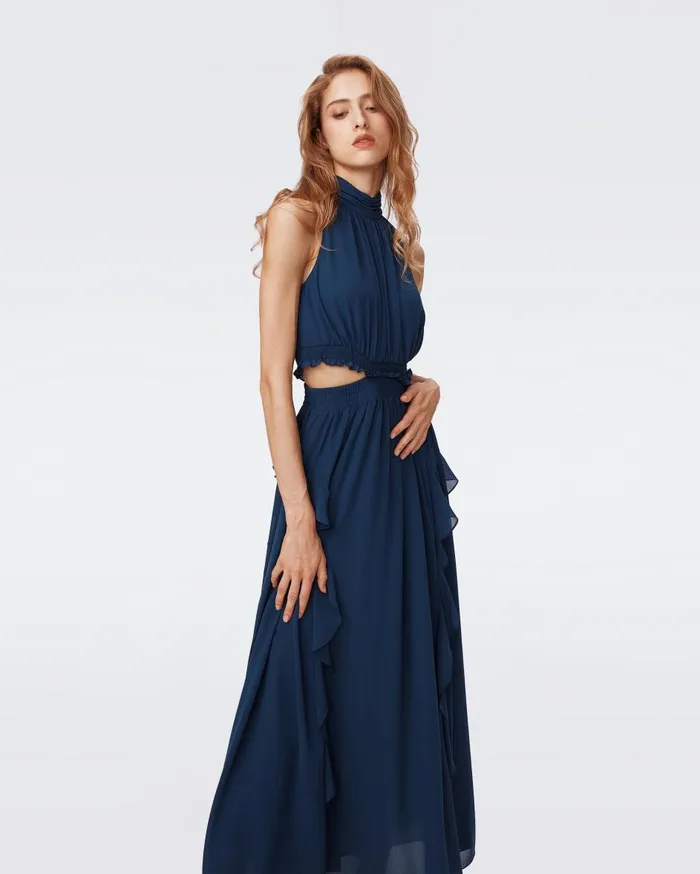 Women Rob Dress Perfect Navy DVF Dresses