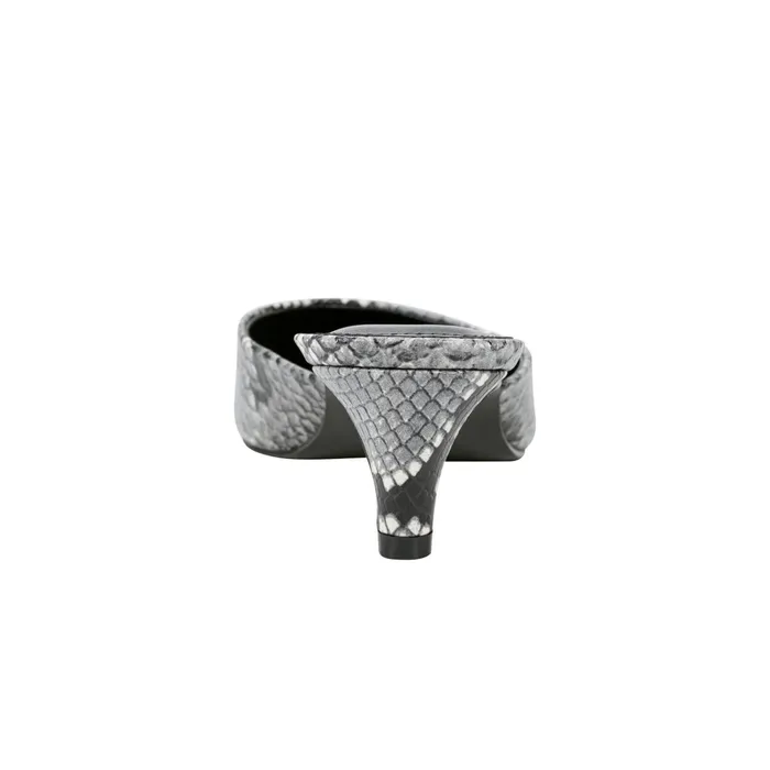 Women Rosa Heeled Mule Snake Print Marc Fisher Mules and Slides
