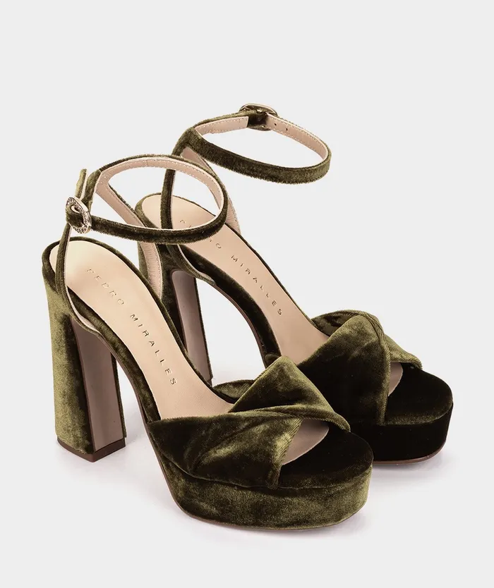 Women Sabugo Green 8211 Heeled Sandals Pedro Miralles
