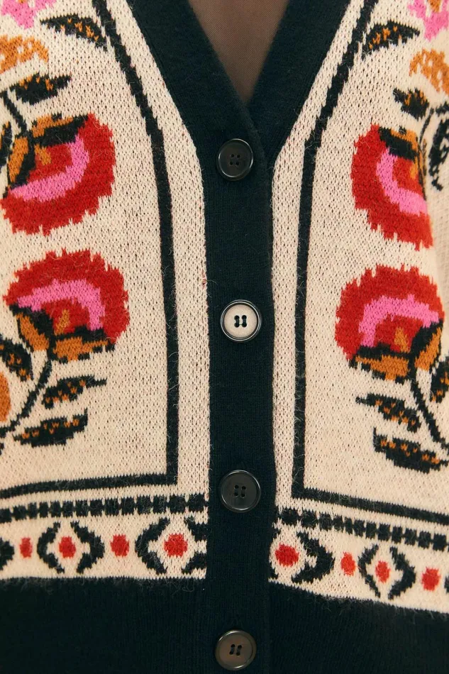 Women Sand Palms Paradise Knit Cardigan Palms Paradise Sand FARM Rio Cardigans
