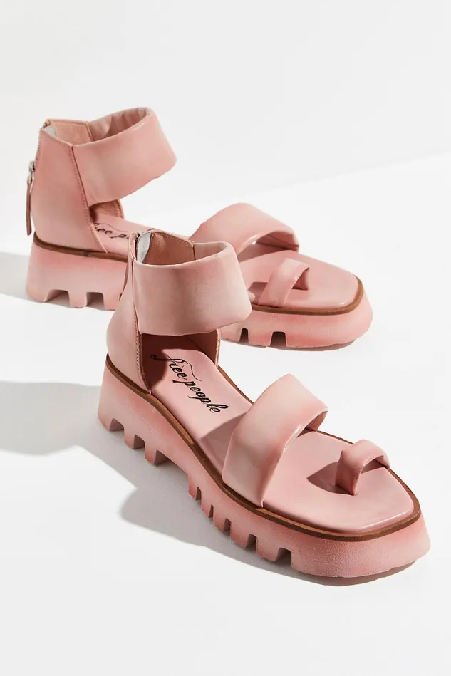 Women Sandals Free People Maddox Lug Sole Sandals Shell Pink