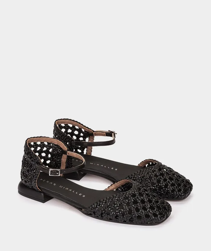 Women Santorini Black 8211 Flat Shoes Pedro Miralles