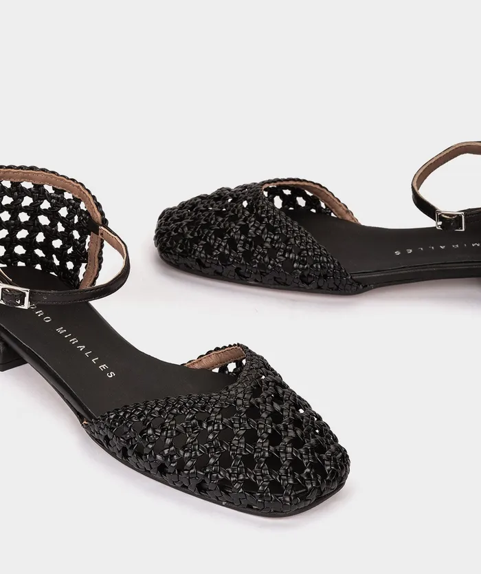 Women Santorini Black 8211 Flat Shoes Pedro Miralles