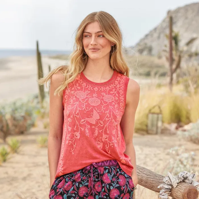 Women Seaside Riches Tank Fuchsia Sundance Catalog Tops Women Seaside Riches Tank Fuchsia Sundance Catalog Tops