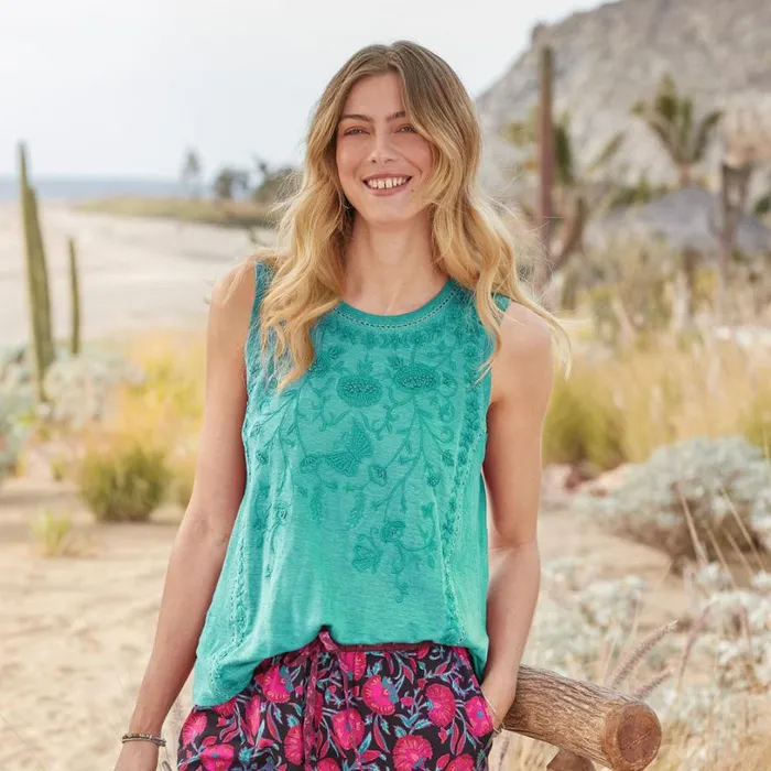 Women Seaside Riches Tank Fuchsia Sundance Catalog Tops Women Seaside Riches Tank Fuchsia Sundance Catalog Tops