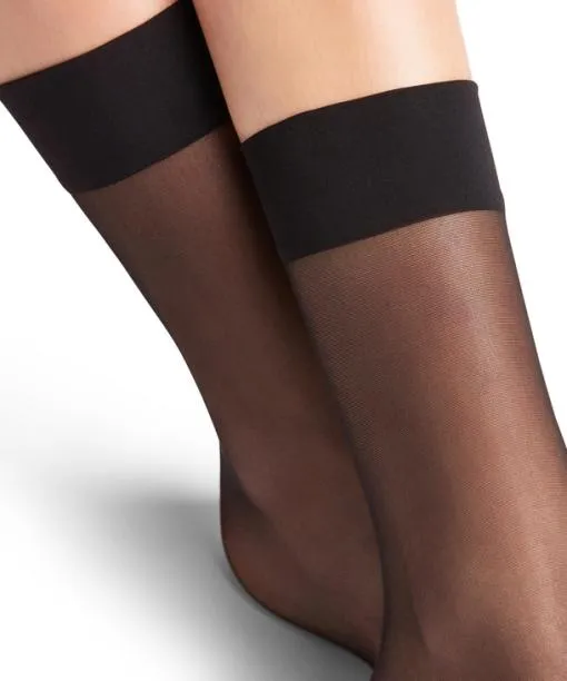 Women Seidenglatt 15 DEN Women Anklets Black FALKE Socks