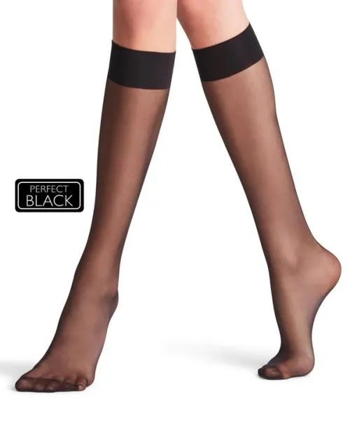 Women Seidenglatt 15 DEN Women Kneehigh Socks Black FALKE Knee High Socks