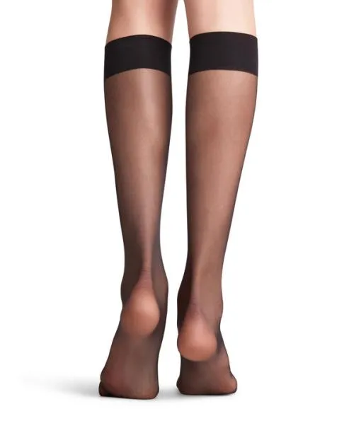 Women Seidenglatt 15 DEN Women Kneehigh Socks Black FALKE Knee High Socks