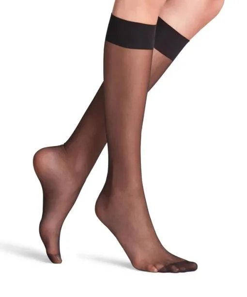 Women Seidenglatt 15 DEN Women Kneehigh Socks Black FALKE Knee High Socks