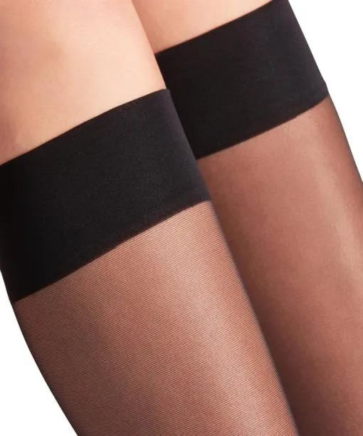 Women Seidenglatt 15 DEN Women Kneehigh Socks Black FALKE Knee High Socks