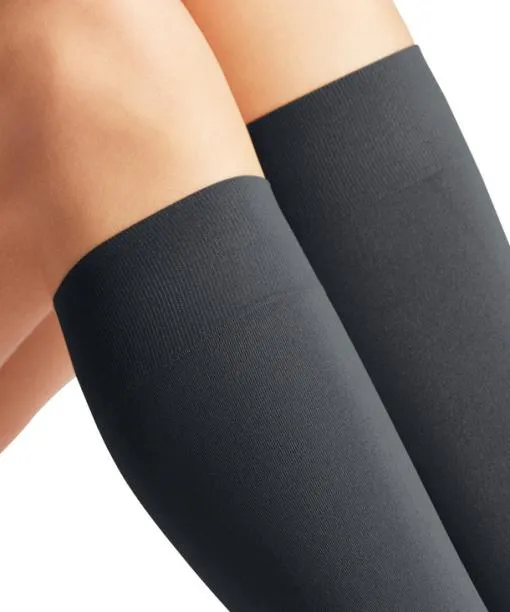 Women Seidenglatt 40 DEN Women Kneehigh Socks Graphite FALKE Fullyfashioned Stockings