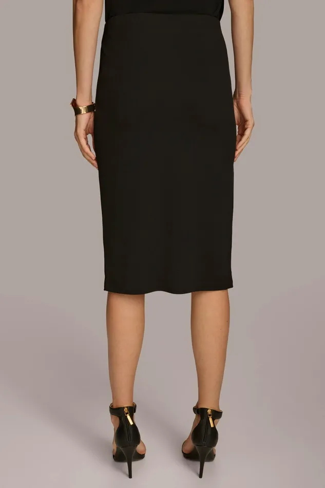 Women Skirts Donna Karan SKIRT WITH GOLD PAINT PRINT Black