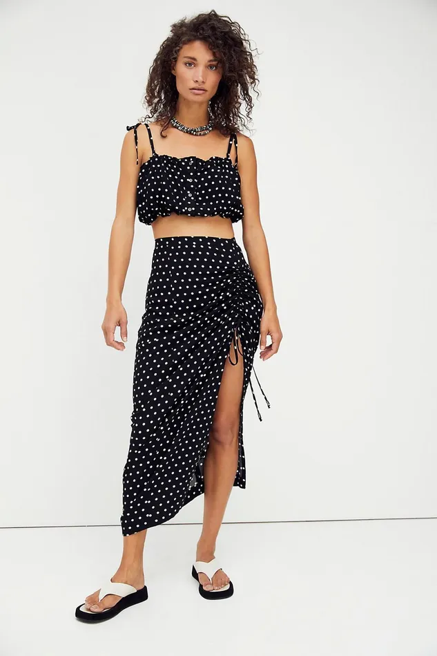 Women Skirts Free People Cutie Crossing Set Black Combo