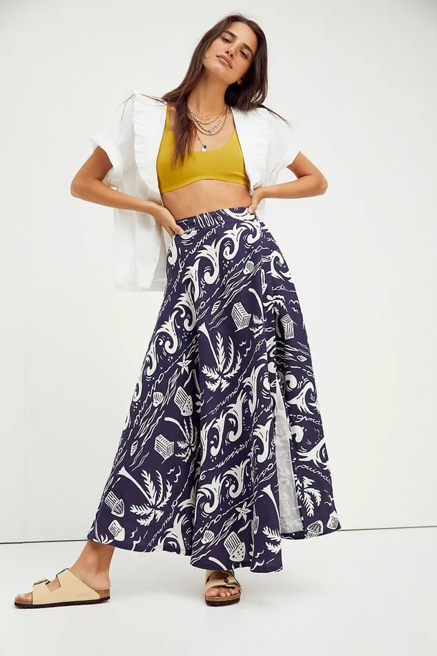 Women Skirts Free People L039espadon Skirt Blue Seashore