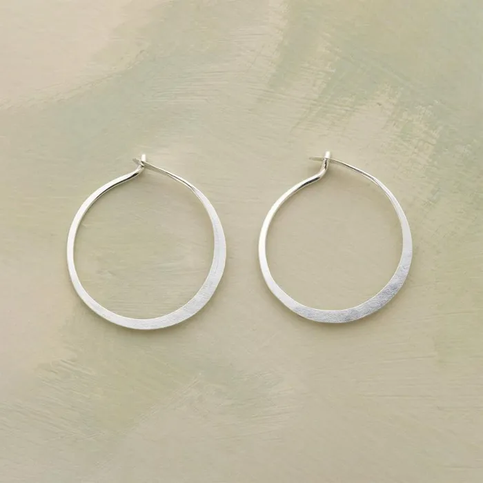 Women Small HandForged Sterling Hoops Sundance Catalog Earrings