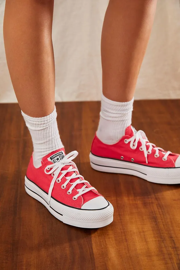 Women Sneakers Free People Chuck Taylor All Star Lift Sneakers Carmine Pink White Black Women Sneakers Free People Chuck Taylor All Star Lift Sneakers Carmine Pink White Black