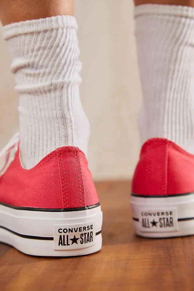 Women Sneakers Free People Chuck Taylor All Star Lift Sneakers Carmine Pink White Black
