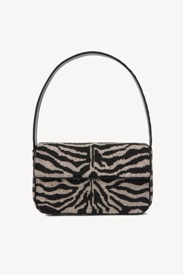 Women STAUD Beaded TOMMY BEADED BAG BLACK WHITE
