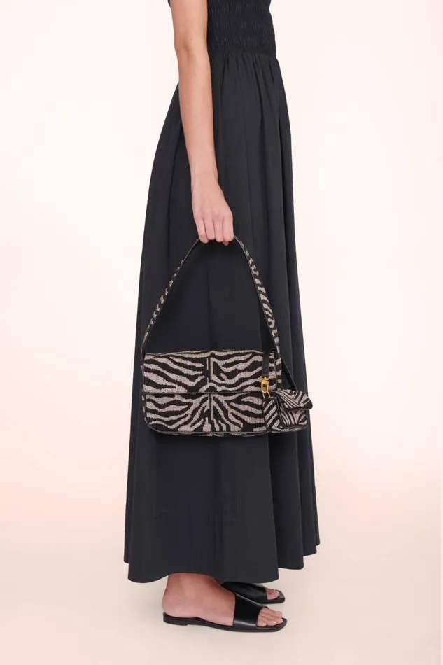 Women STAUD Beaded TOMMY BEADED BAG BLACK WHITE