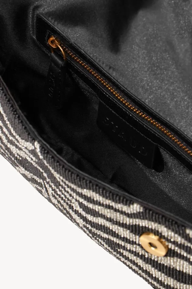 Women STAUD Beaded TOMMY BEADED BAG BLACK WHITE