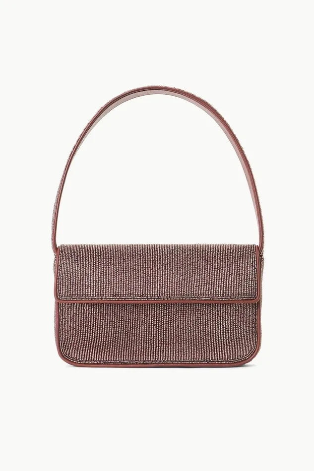 Women STAUD Beaded TOMMY BEADED BAG MAHOGANY