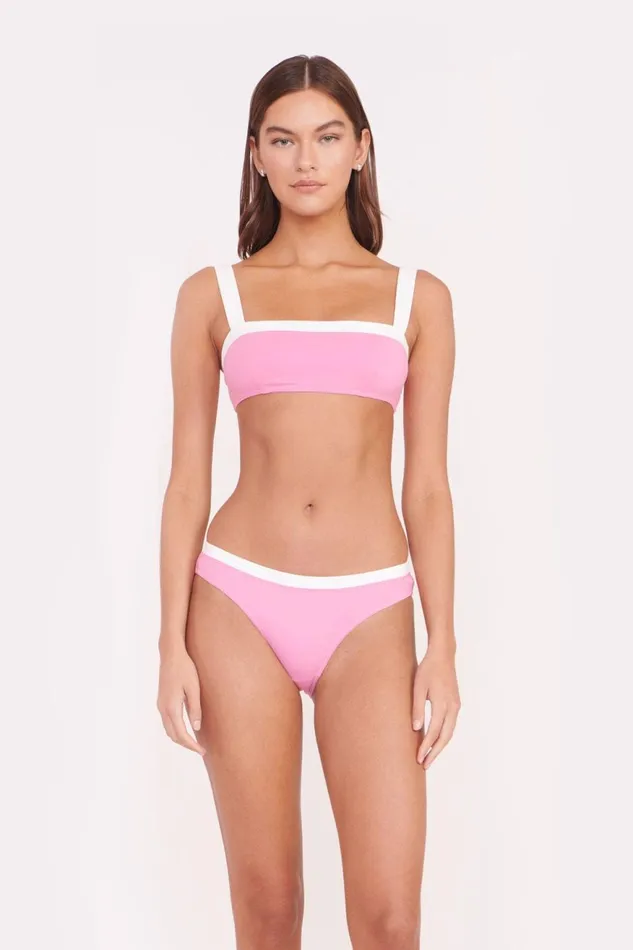 Women STAUD Bikinis LIV BIKINI TOP CORAL PINK WHITE