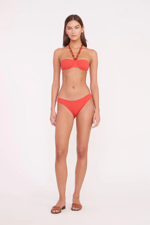 Women STAUD Bikinis SYDNEY BEADED BIKINI TOP RUBY Women STAUD Bikinis SYDNEY BEADED BIKINI TOP RUBY